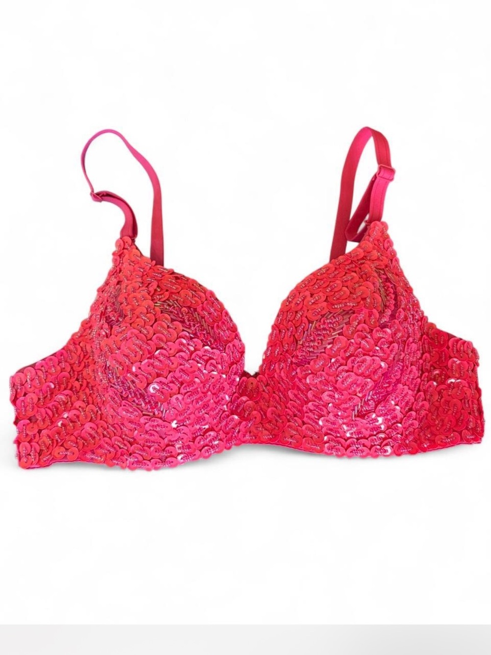 Pink Mermaid GLAM belly dancer Rave sequin bralette top 32B